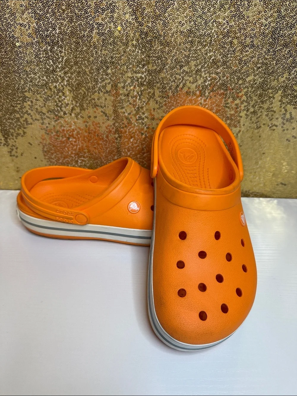 CROCS UNISEX Crocband Clogs in Orange Zing Colorway